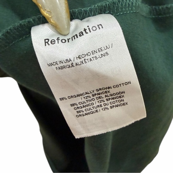 Reformation Amiah Ruched Knit Maxi Dress in Forest Green Size L - Picture 8 of 11